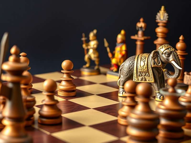 Sanyasi Chess Wizard pieces including Rajput Warrior, Sanyasi Monk, and Elephant Knight
